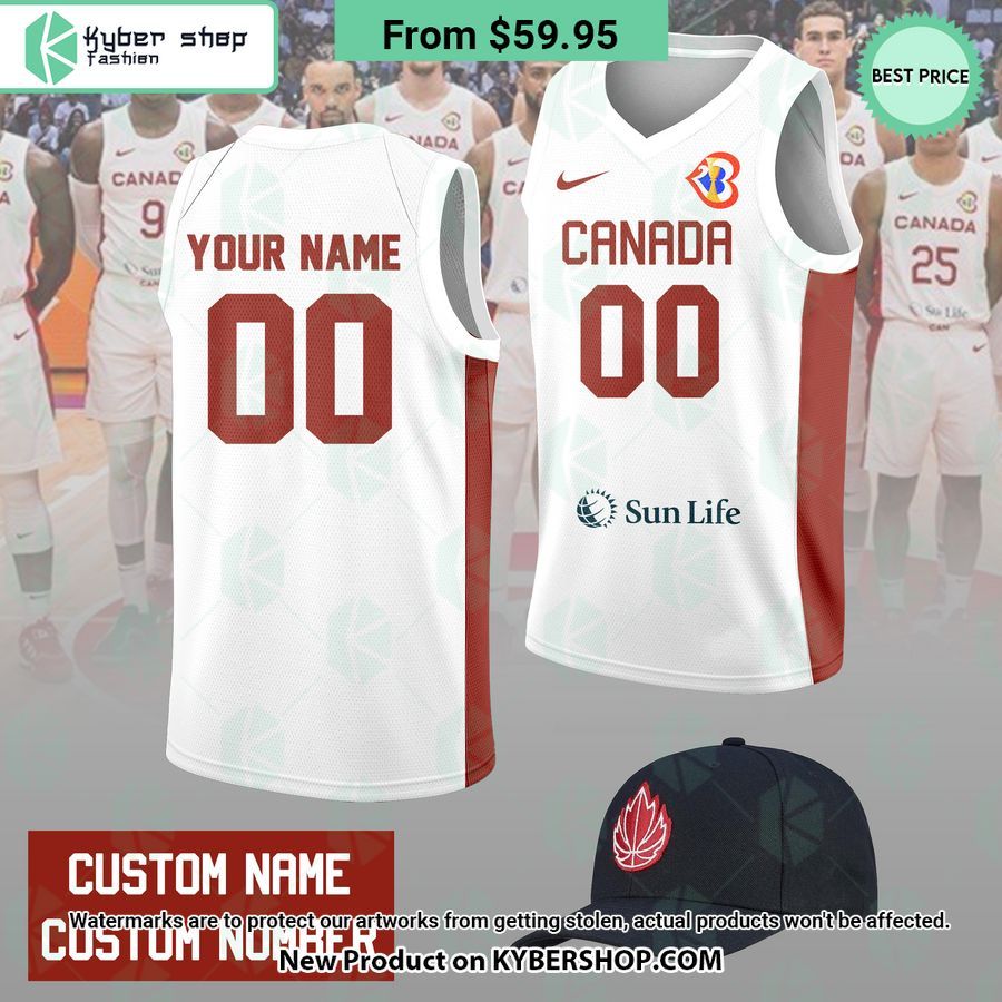 Canada FIBA Basketball World Cup 2023 CUSTOM Basketball Jersey, Cap