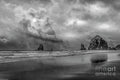 Cannon Beach Storm Black And White Print