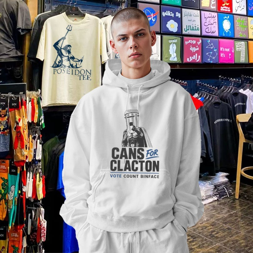 Cans For Clacton Vote Count Binface Funny Bin-head Political Campaign Graphic Uk Election Parody T-shirt