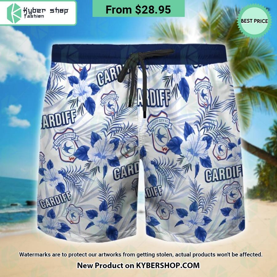 Cardiff City FC Floral Hawaiian Shirt and Shorts