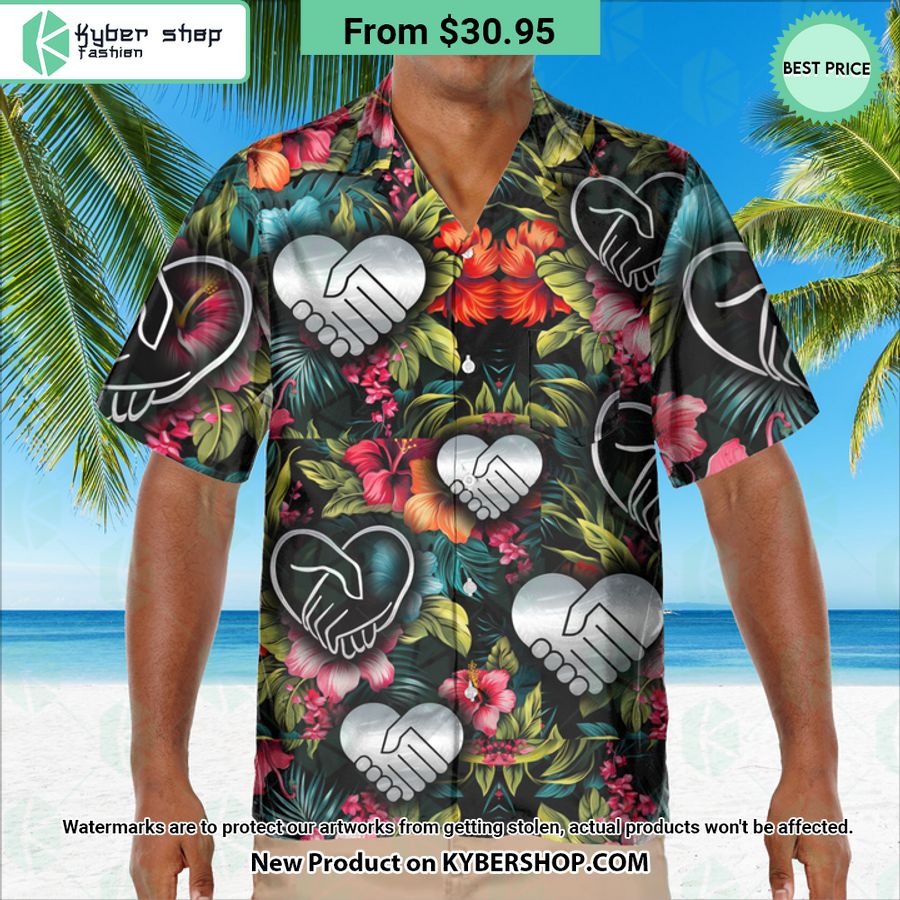 Caregiver Heart Handshake Hawaiian Shirt