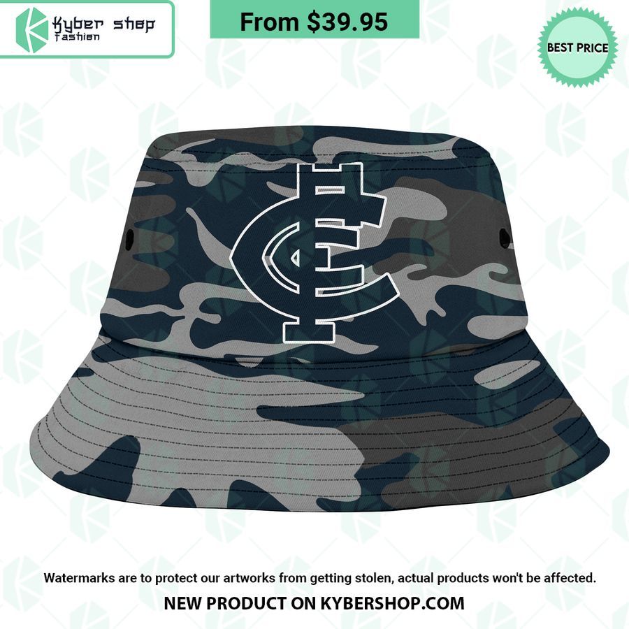 Carlton Football Club Camo Bucket Hat