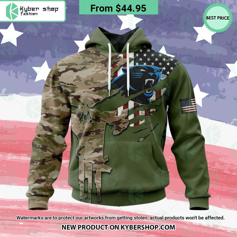 Carolina Panthers Camo Design Veterans Day Hoodie
