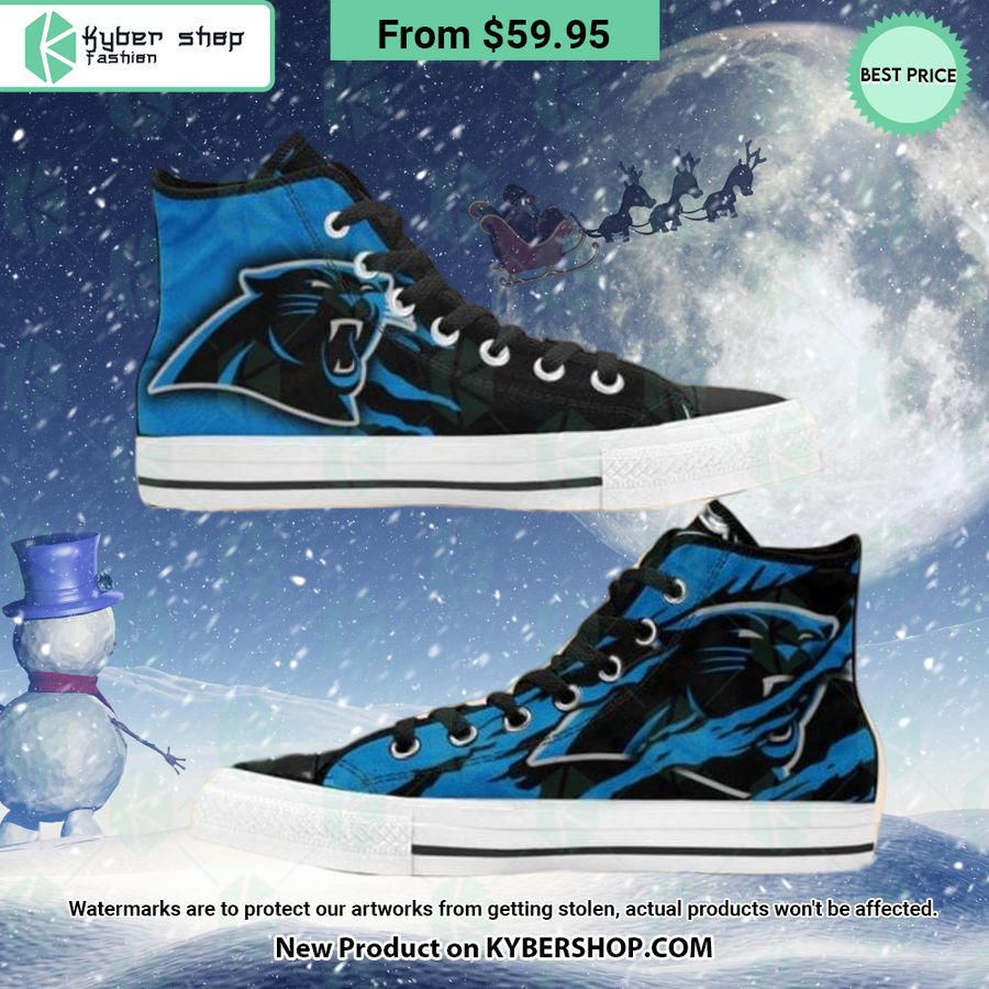 Carolina Panthers Canvas High Top Shoes