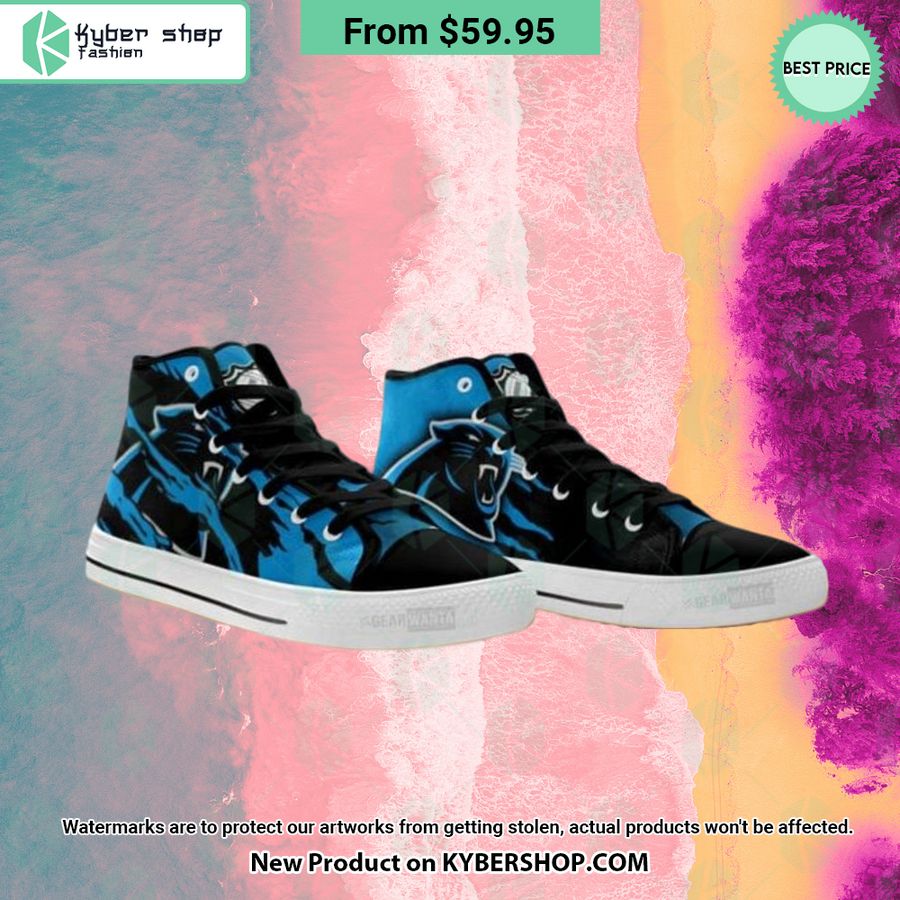 Carolina Panthers Canvas High Top Shoes