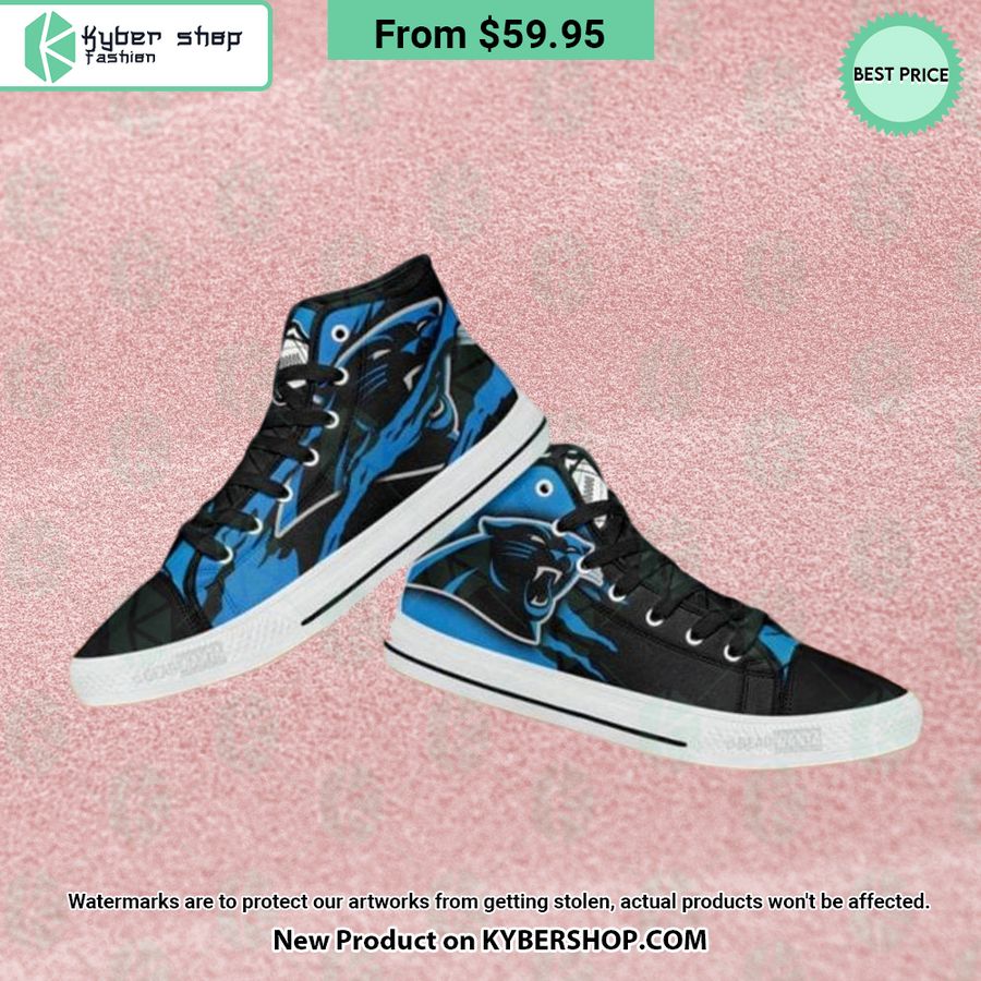 Carolina Panthers Canvas High Top Shoes