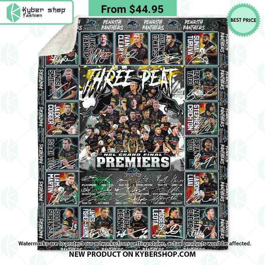 Carolina Panthers Three Peat Premiers 2023 Blanket