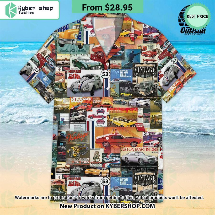 Cars from the 1970s Hawaiian Shirt