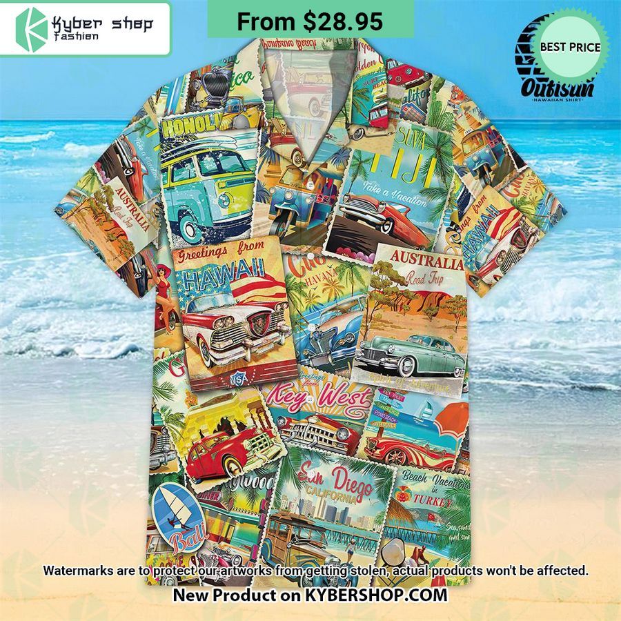 Cars from the 1980s Hawaiian Shirt