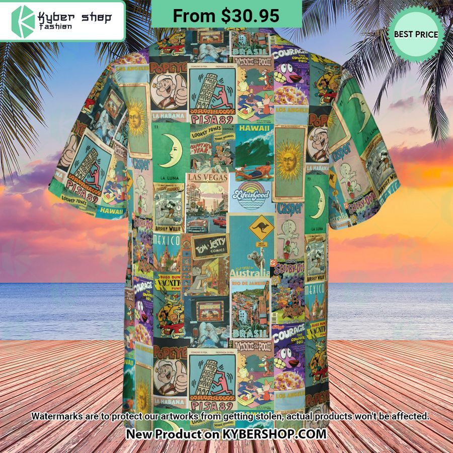 Cartoon Movie Posters in Vintage style Hawaiian Shirt