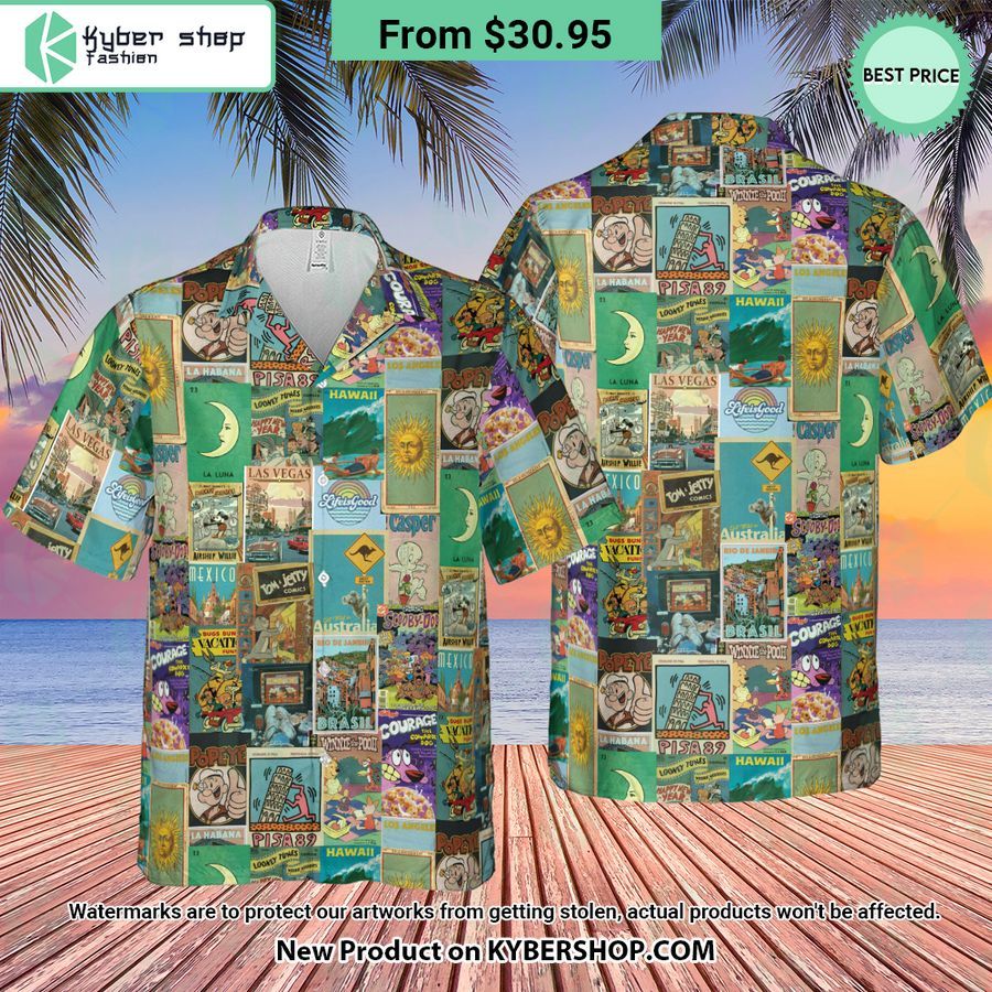 Cartoon Movie Posters in Vintage style Hawaiian Shirt