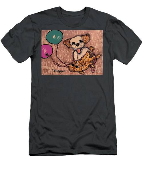 Cat And Dog Happy Together T-Shirt