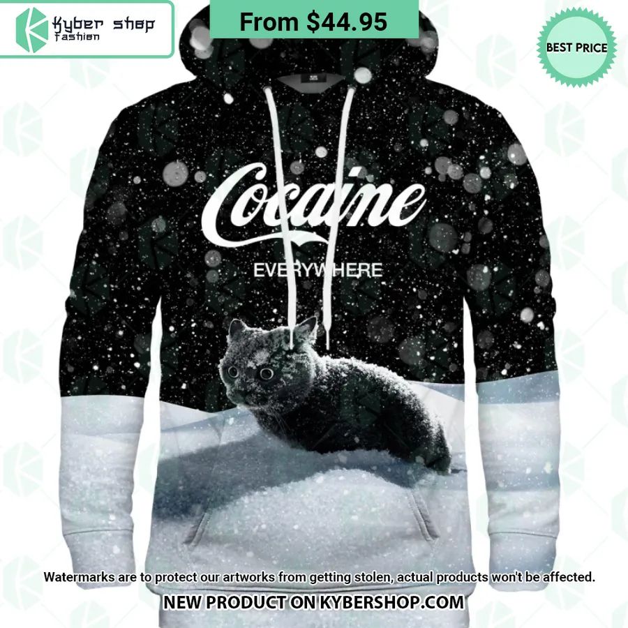 Cat Cocaine Everywhere Hoodie