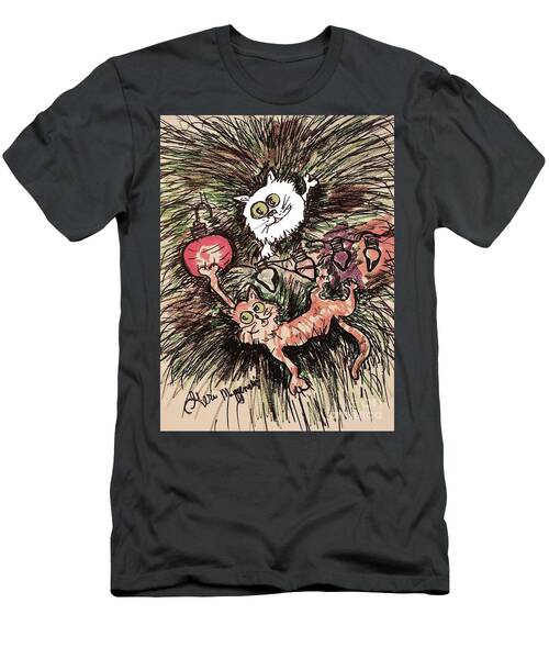 Cats Playing In A Christmas Tree Ornaments T-Shirt