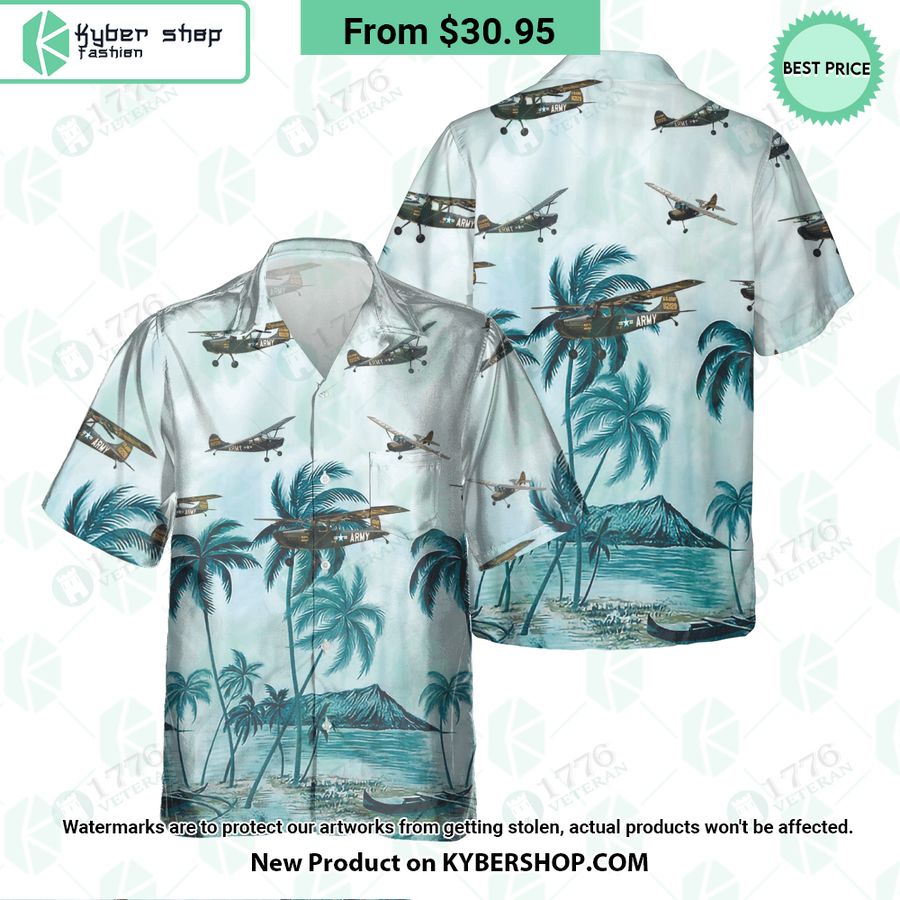 Cessna L-19 O-1 Bird Dog Palm Hawaiian Shirt