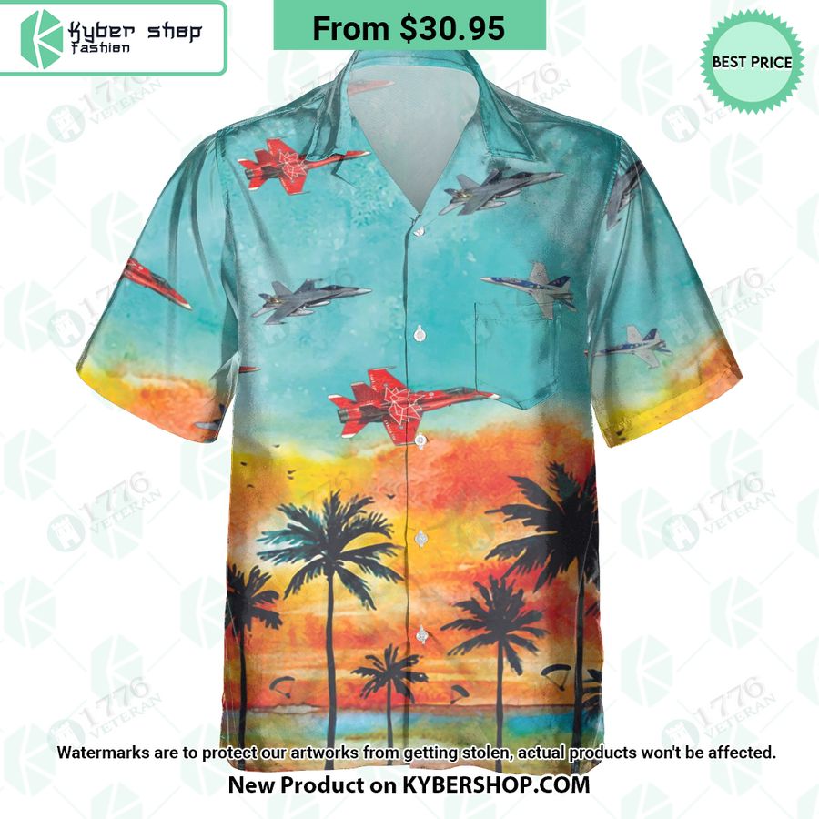 CF-18 Hornet Sunset Hawaiian Shirt