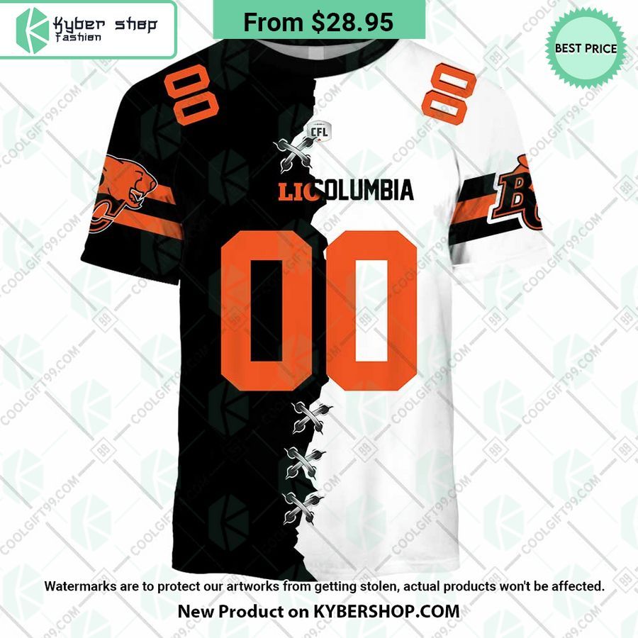 CFL BC Lions Mix Jersey CUSTOM Hoodie