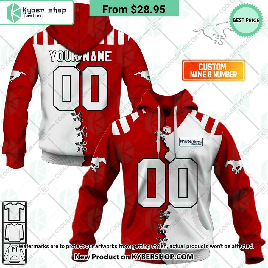 CFL Calgary Stampeders Mix Jersey Style CUSTOM Hoodie