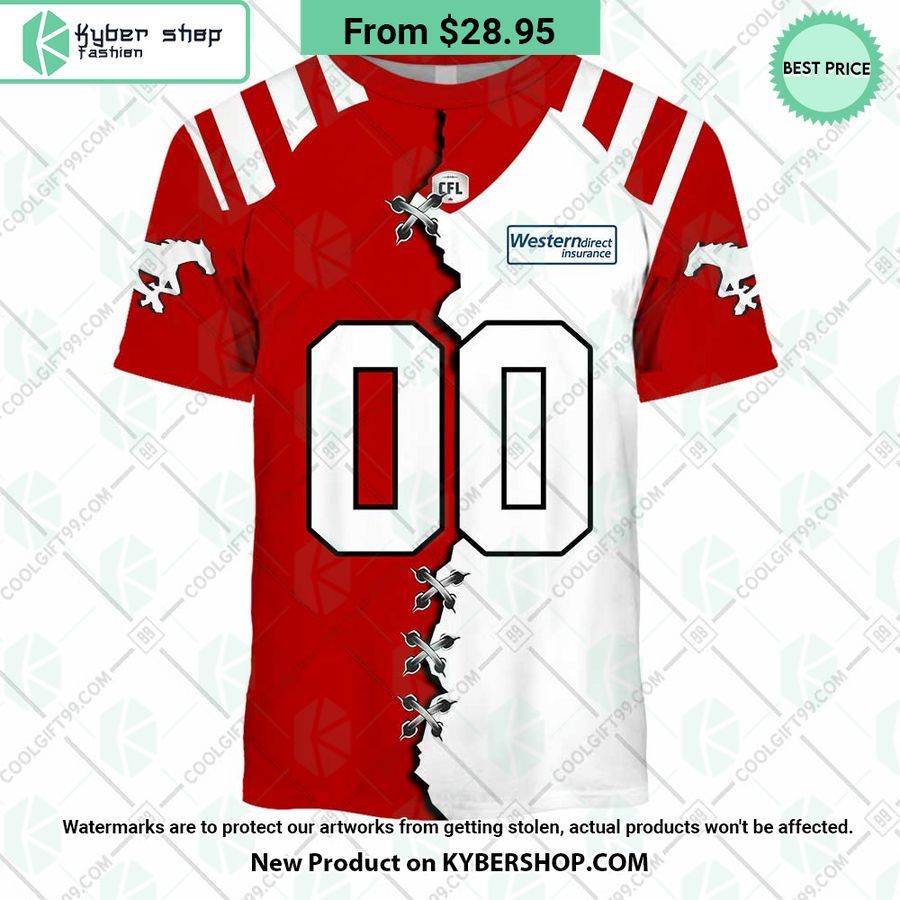CFL Calgary Stampeders Mix Jersey Style CUSTOM Hoodie