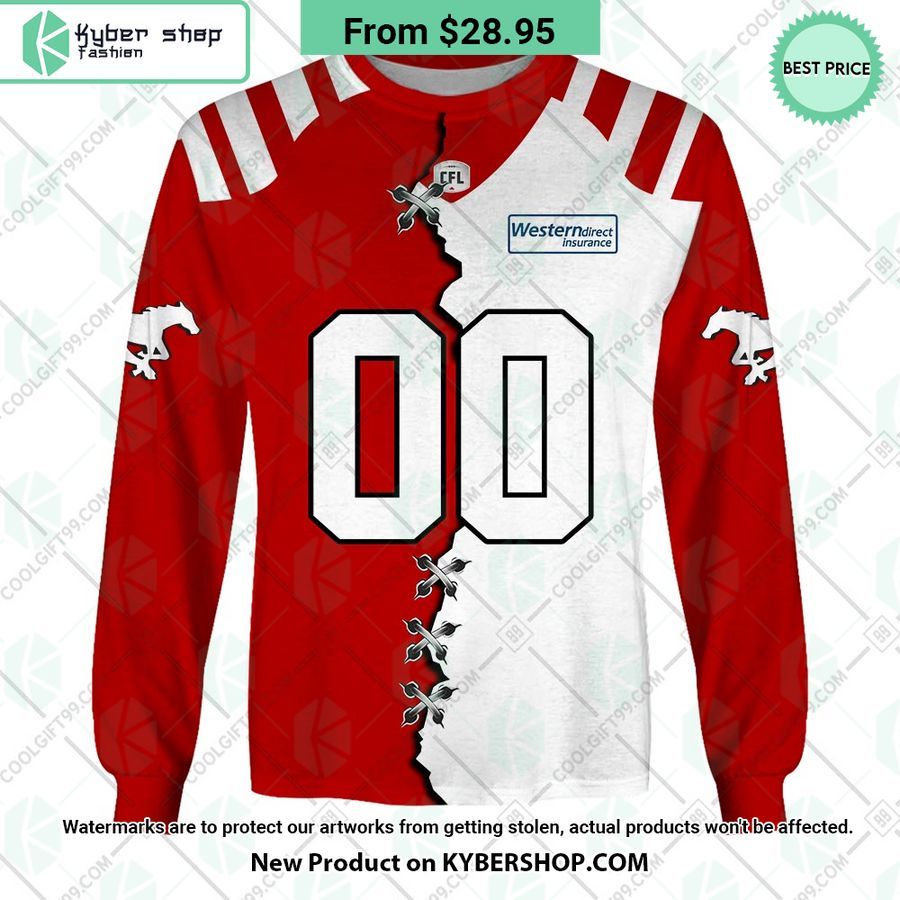 CFL Calgary Stampeders Mix Jersey Style CUSTOM Hoodie