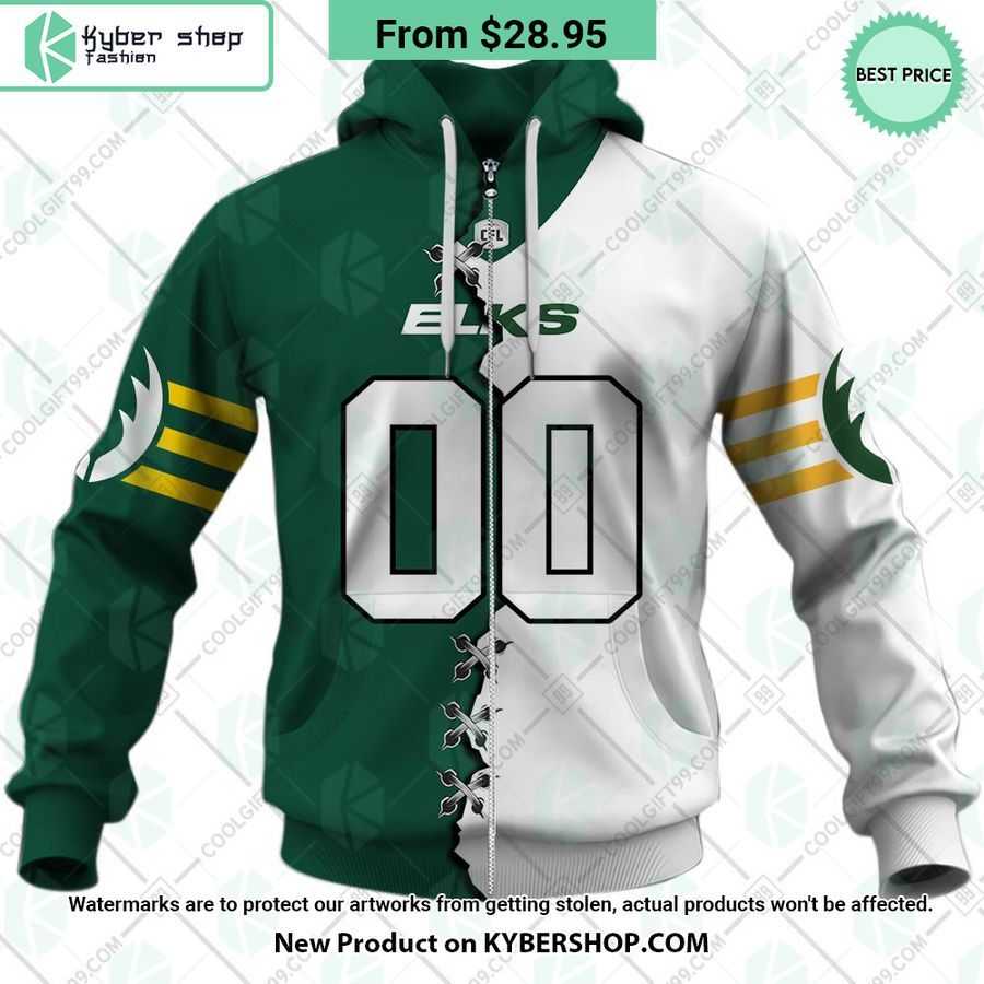 CFL Edmonton Elks Mix Jersey CUSTOM Hoodie