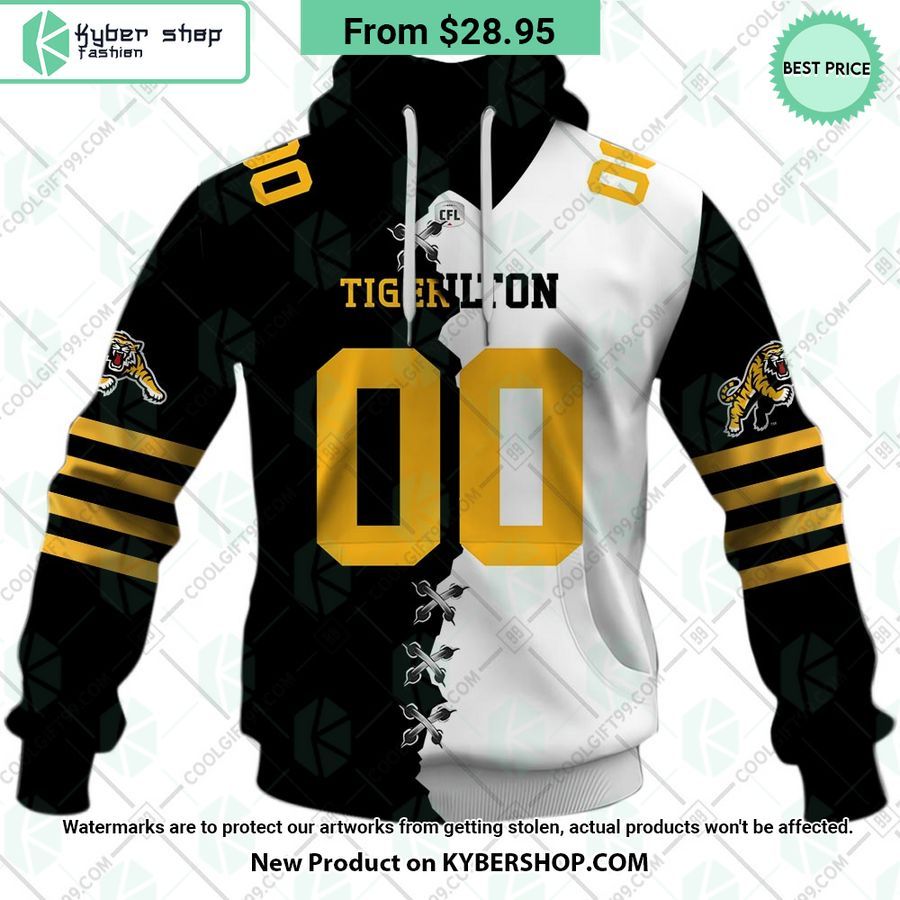 CFL Hamilton Tiger Cats Mix Jersey Style CUSTOM Hoodie
