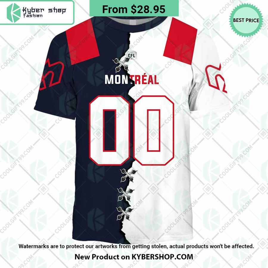 CFL Montreal Alouettes Mix Jersey CUSTOM Hoodie
