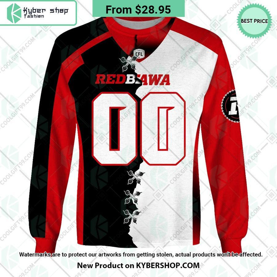 CFL Ottawa Redblacks Mix Jersey Style CUSTOM Hoodie