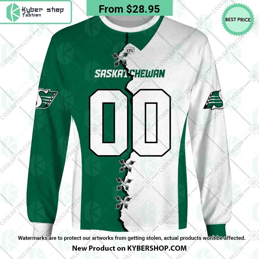 CFL Saskatchewan Roughriders Mix Jersey CUSTOM Hoodie