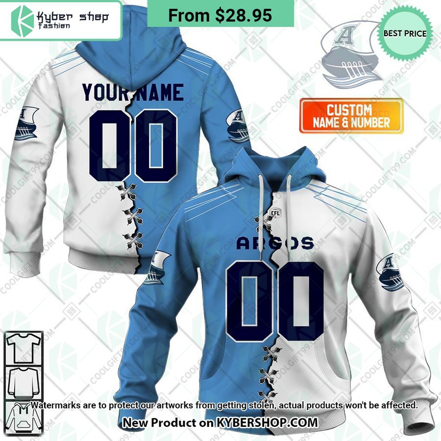 CFL Toronto Argonauts Mix Jersey CUSTOM Hoodie