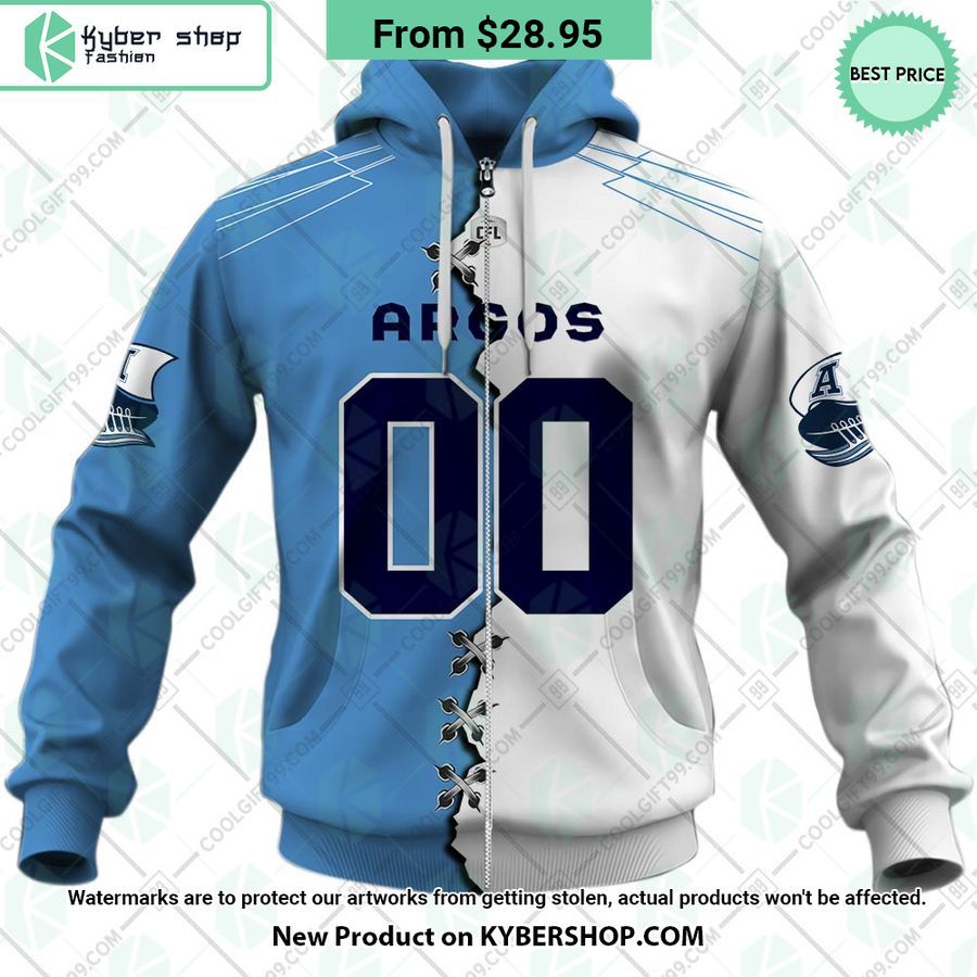 CFL Toronto Argonauts Mix Jersey Style CUSTOM Hoodie