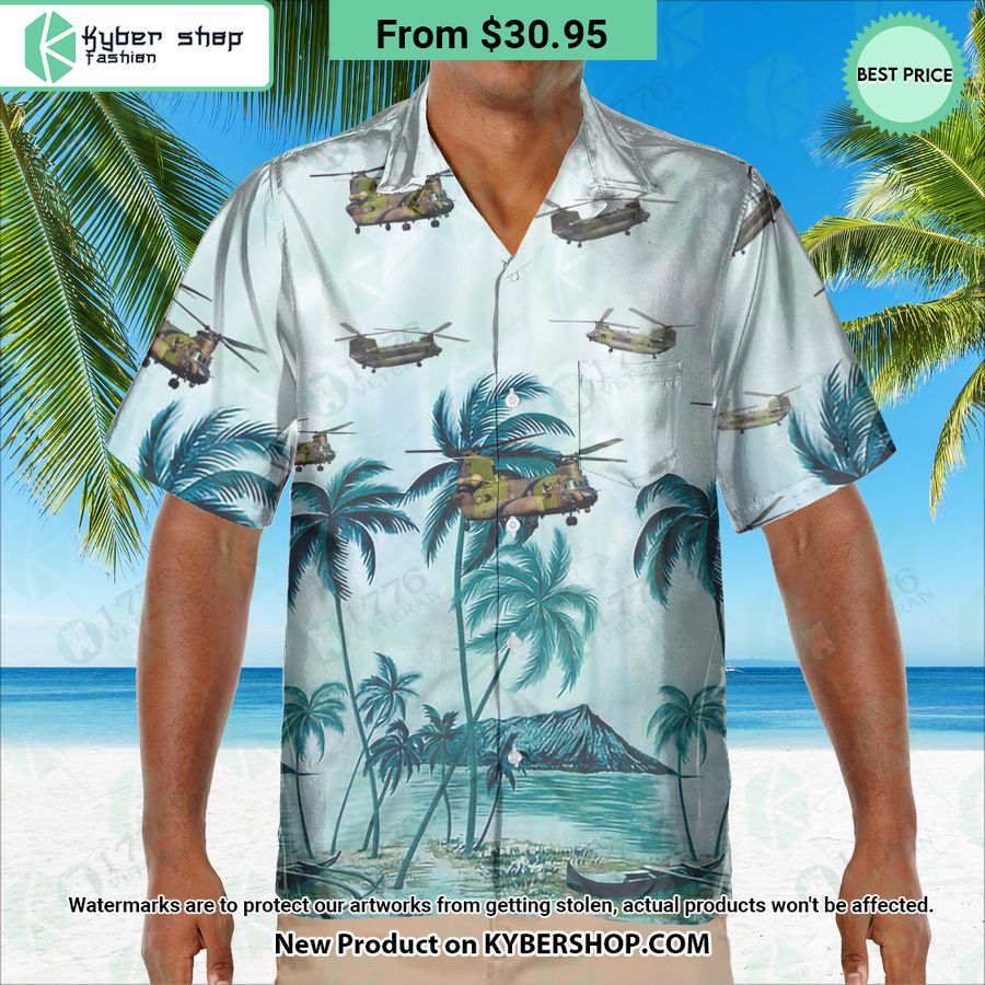 CH-147F Chinook Palm Hawaiian Shirt