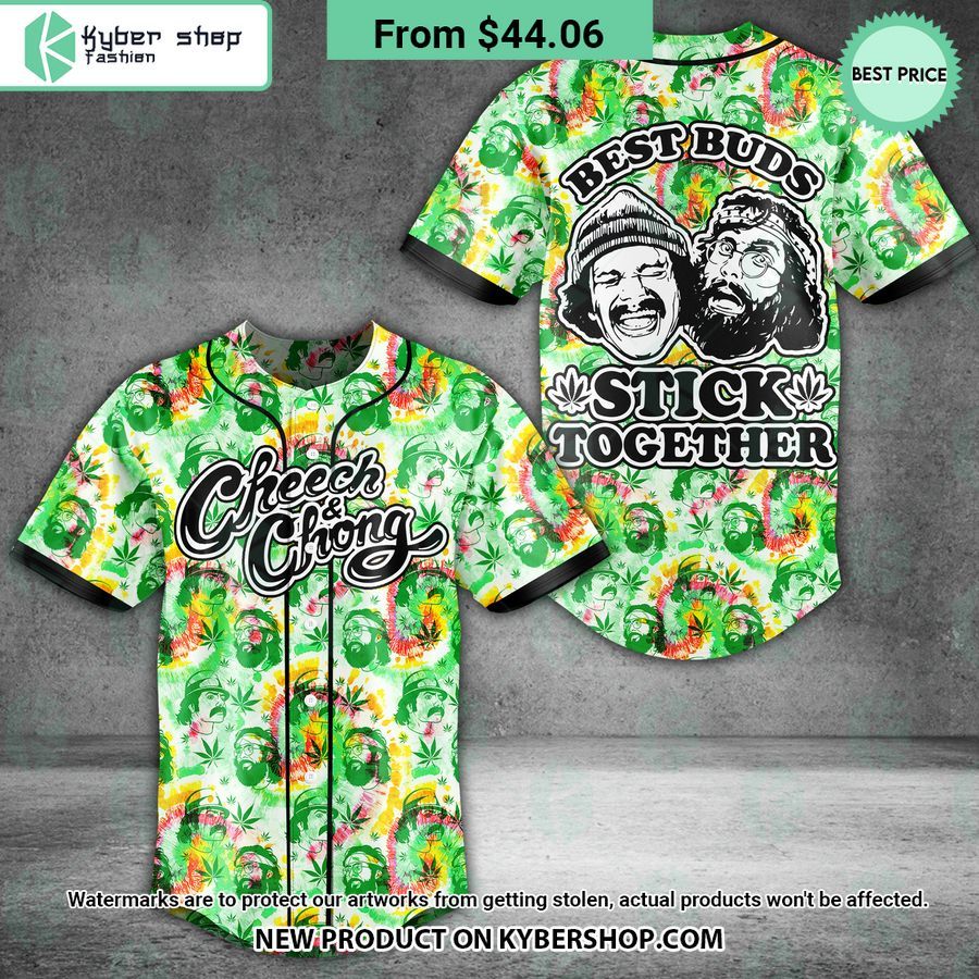 Cheech And Chong Best Buds Stick Together Tie Dye Baseball Jersey