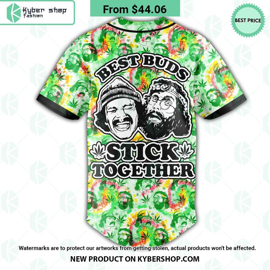 Cheech And Chong Best Buds Stick Together Tie Dye Baseball Jersey