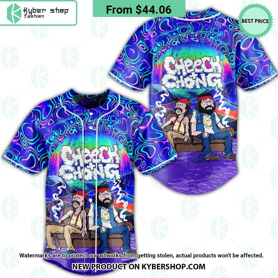 Cheech & Chong Trippy Weed Baseball Jersey
