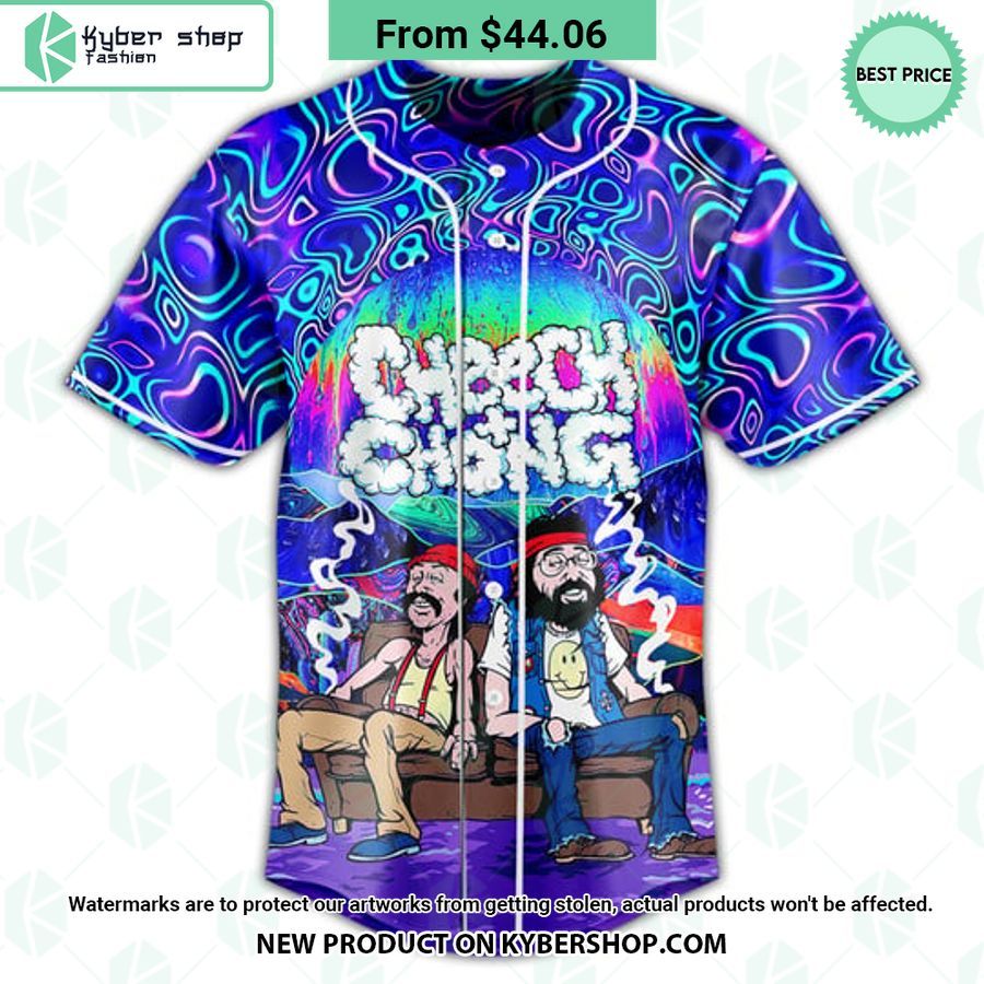Cheech & Chong Trippy Weed Baseball Jersey