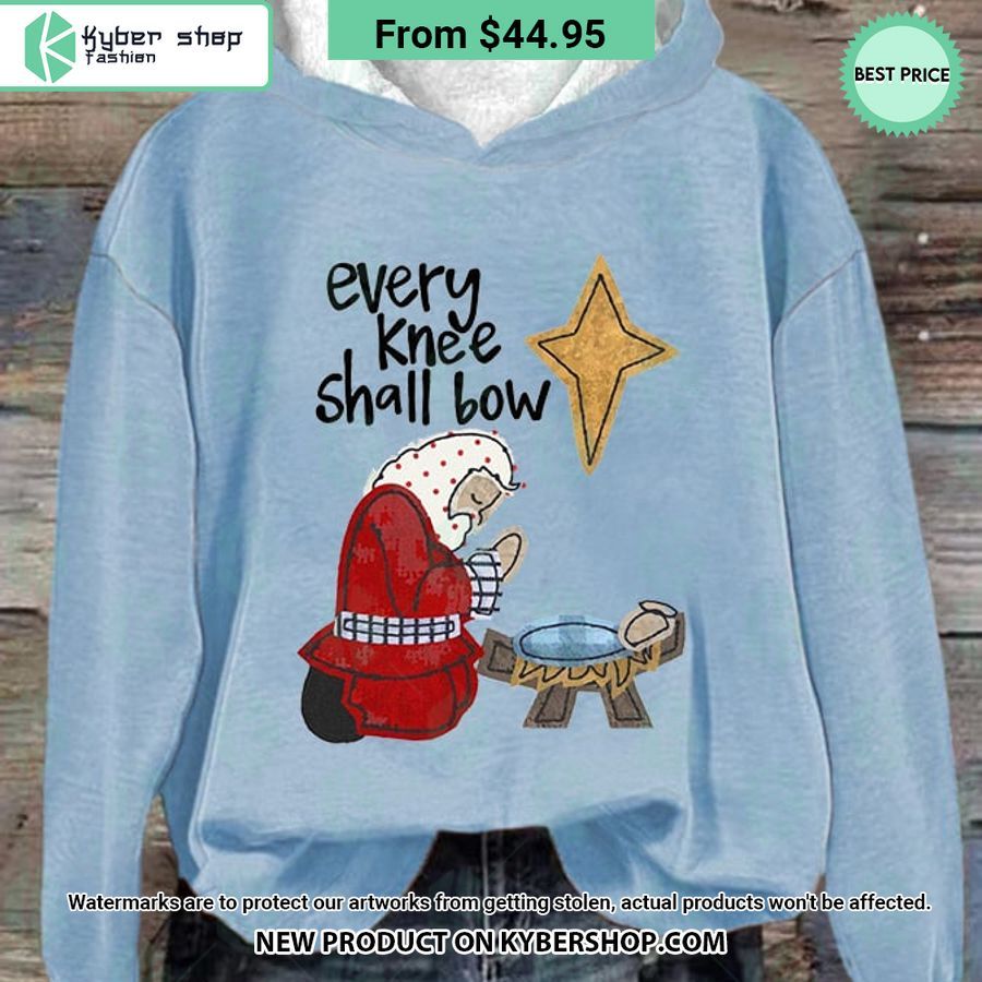 Christmas Santa Every Knee Shall Bow Hoodie
