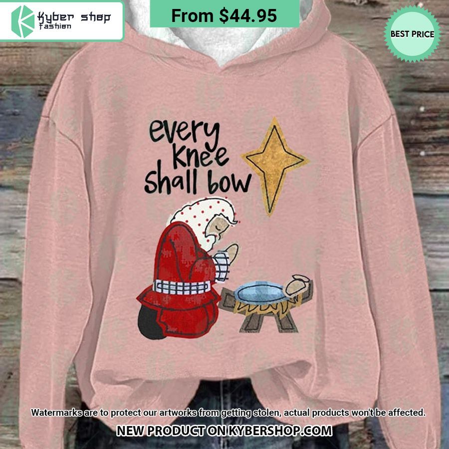 Christmas Santa Every Knee Shall Bow Hoodie
