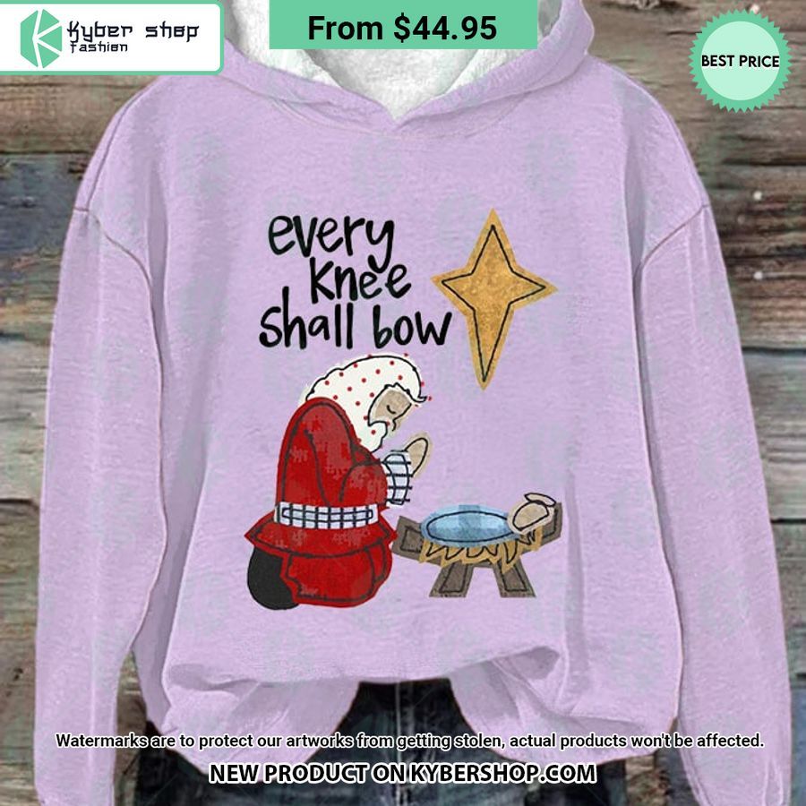 Christmas Santa Every Knee Shall Bow Hoodie