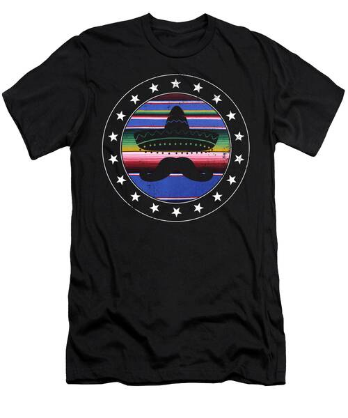 Cinco De Mayo Shirt Mustache Mexican Hat May 5th Fiesta Mexico Lover Drinking Team Family Serape Blanket Sombrero T-shirt T-Shirt