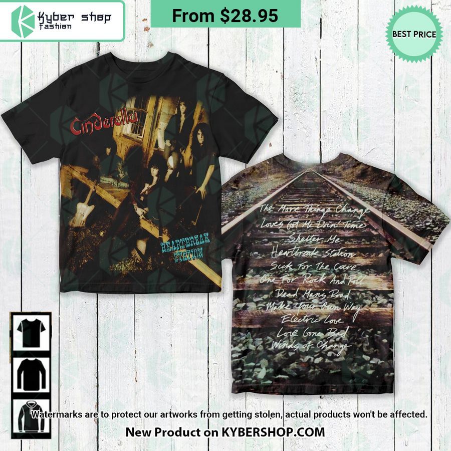 Cinderella Band Heartbreak Station Album Cover Shirt
