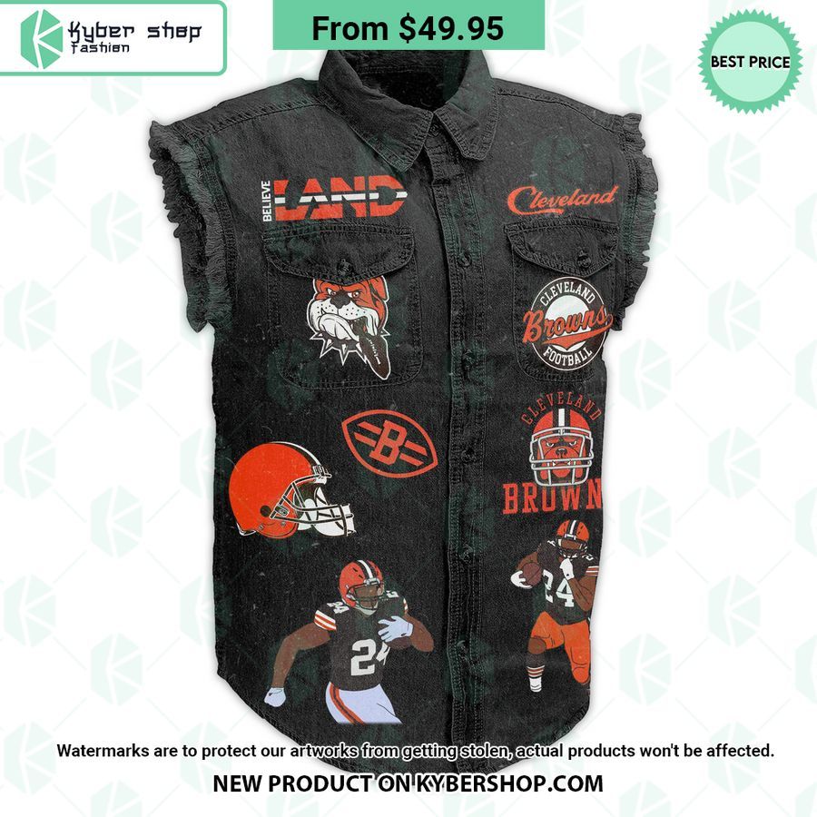 Cleveland Browns Sleeveless Denim Jacket