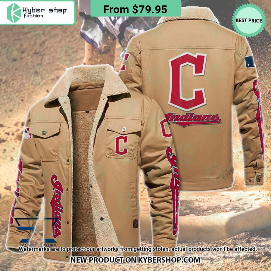 Cleveland Indians MLB Fleece Leather Jacket