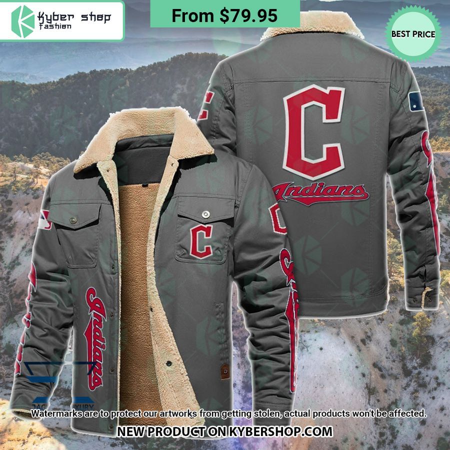 Cleveland Indians MLB Fleece Leather Jacket