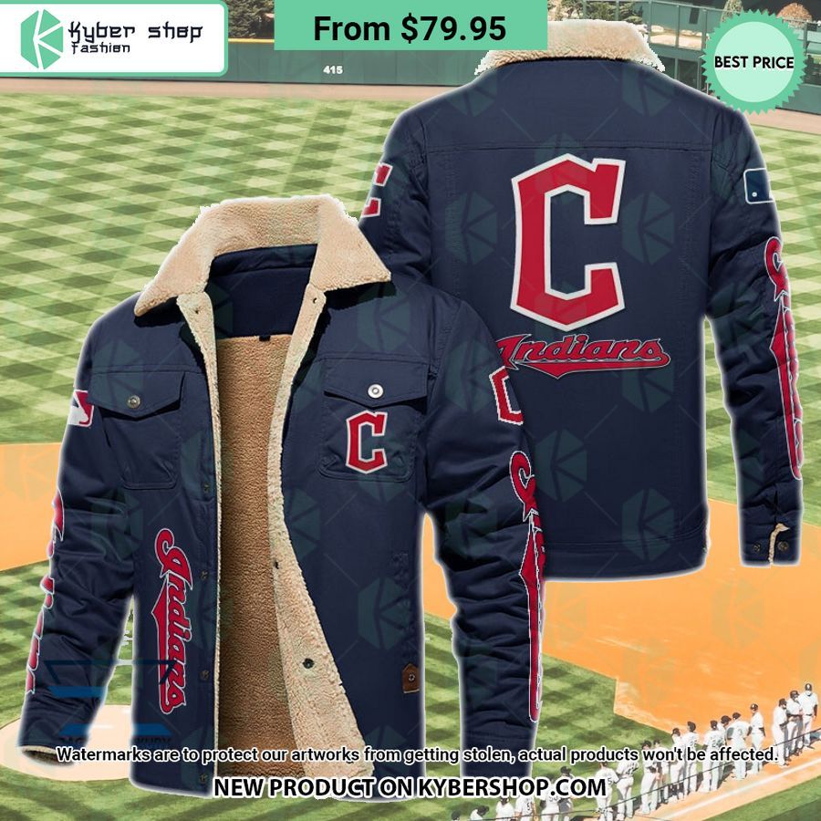 Cleveland Indians MLB Fleece Leather Jacket