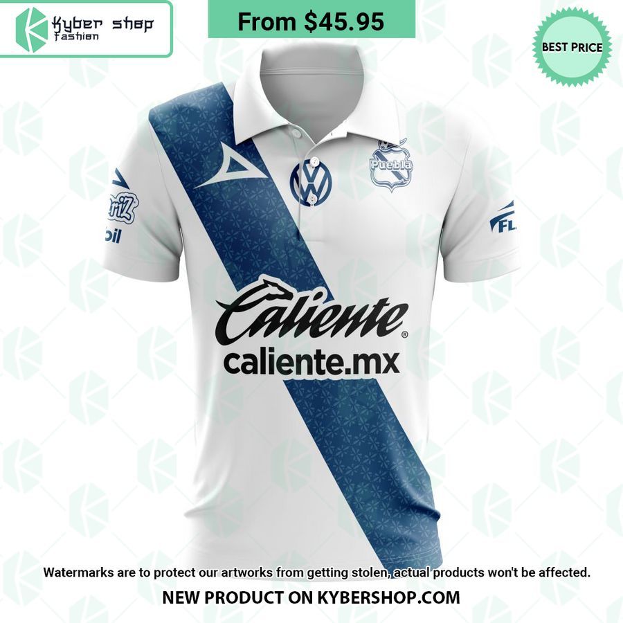Club Puebla Home Liga MX CUSTOM Polo Shirt