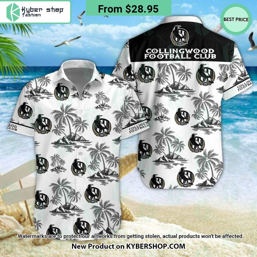 Collingwood Football Club Hawaiian Shirt Shorts