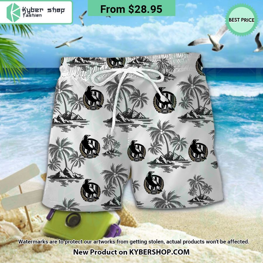 Collingwood Football Club Hawaiian Shirt Shorts