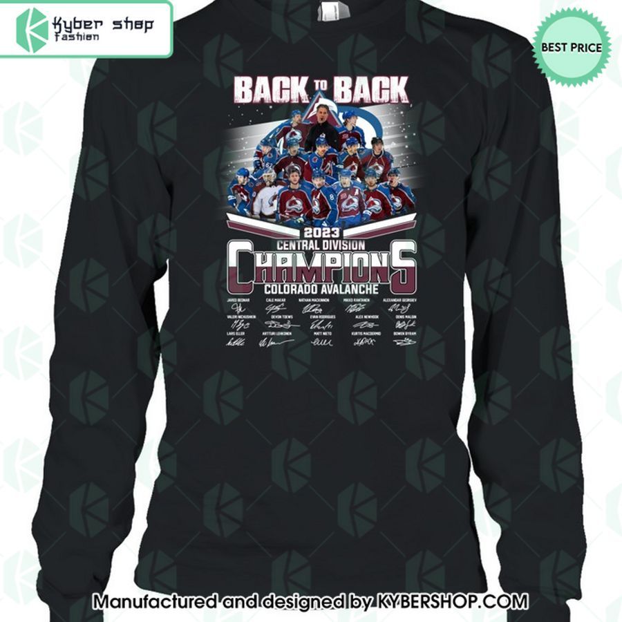 Colorado Avalanche Back To Back 2023 Central Division Champions T Shirt