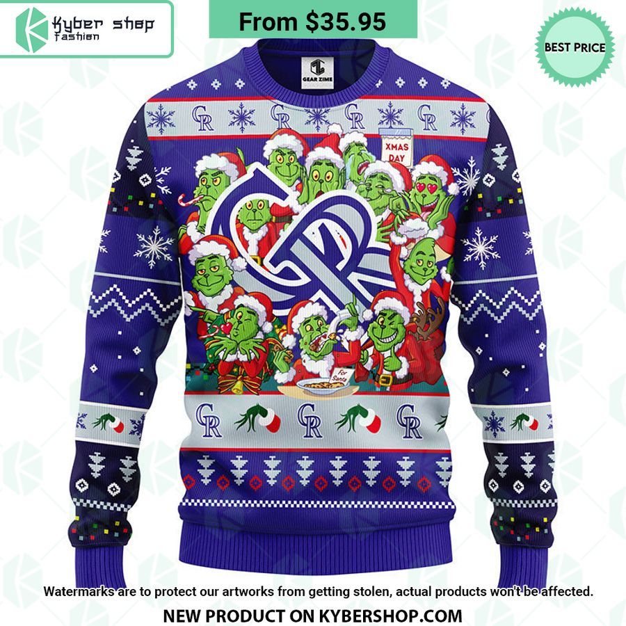 Colorado Rockies Grinch Christmas Sweater